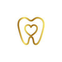 Goldener Zahn mit Herz